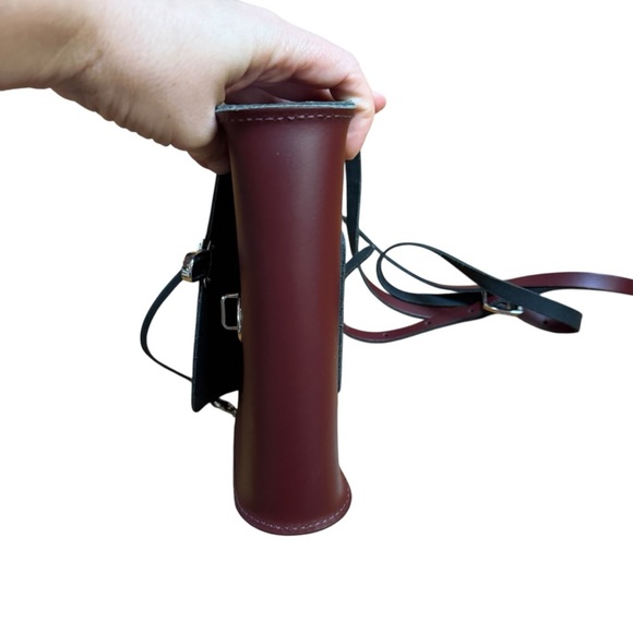 Cambridge Satchel|Women’s The Pushlock Leather Crossbody Bag Monogrammed( MJA) - Picture 9 of 13